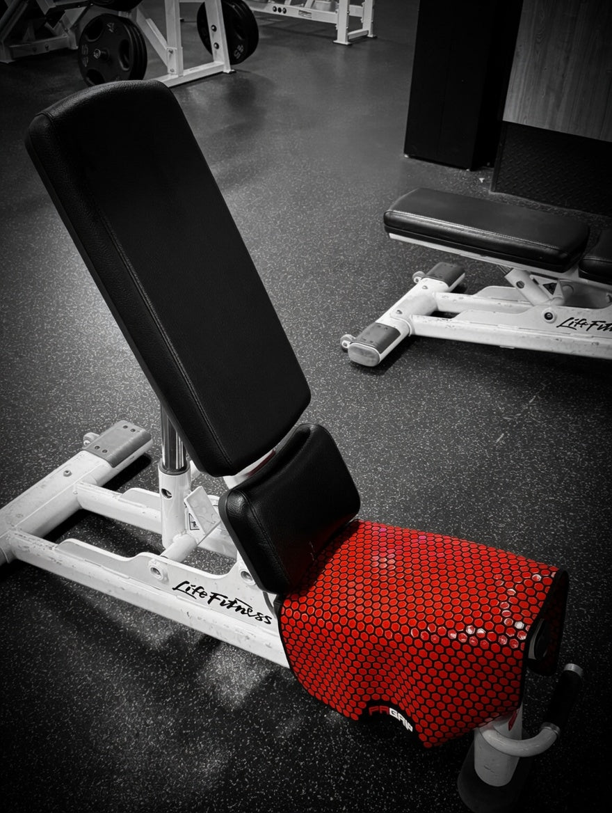 PR Grip mat on the seat of an adjustable bench