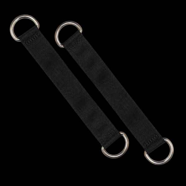 two nylon straps with steel D-rings